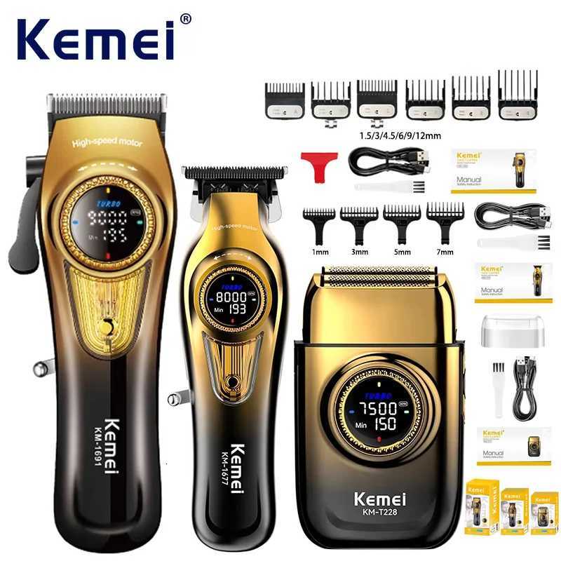 Kemei Rechargeable Electric Hair ClippersProfessional Barber TrimmerMan Shaver Cordless Cutting MachinekitKM-16911677T228T251120