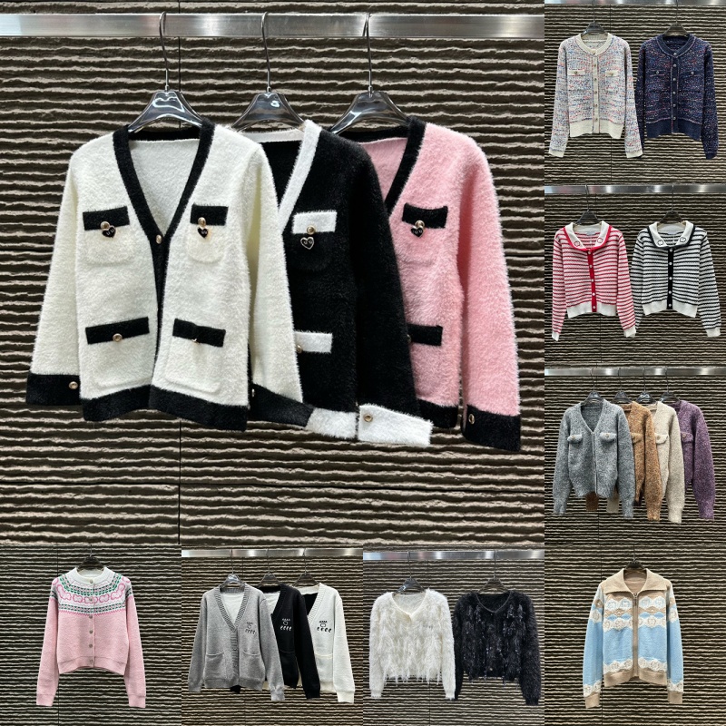Women Zip Up Knitwear Cardigan Crew Neck Cropped Sweater Chic Travel Vacation Knit Tops Streetwear Christmas Jumper