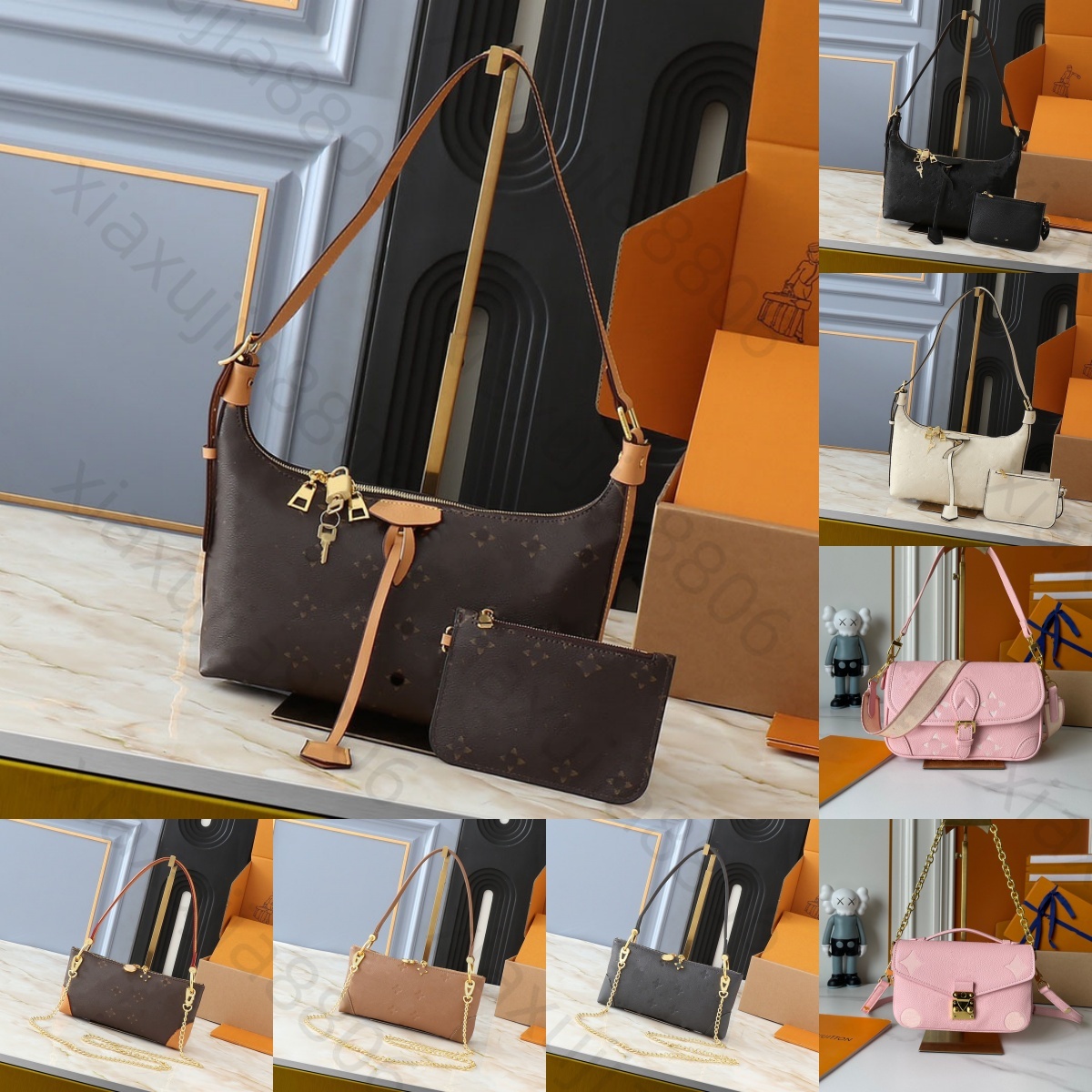 designer bags Shoulder Bag Totes leather luxury old flower Diane Baguette handbag large-capacity canvas strap embossed Letters colorful