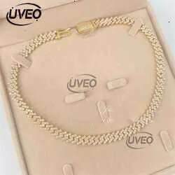 2023 Iced Out Jewelry 10mm Stone Vvs Moissanite Dia 10k Real Gold Cuban Necklace
