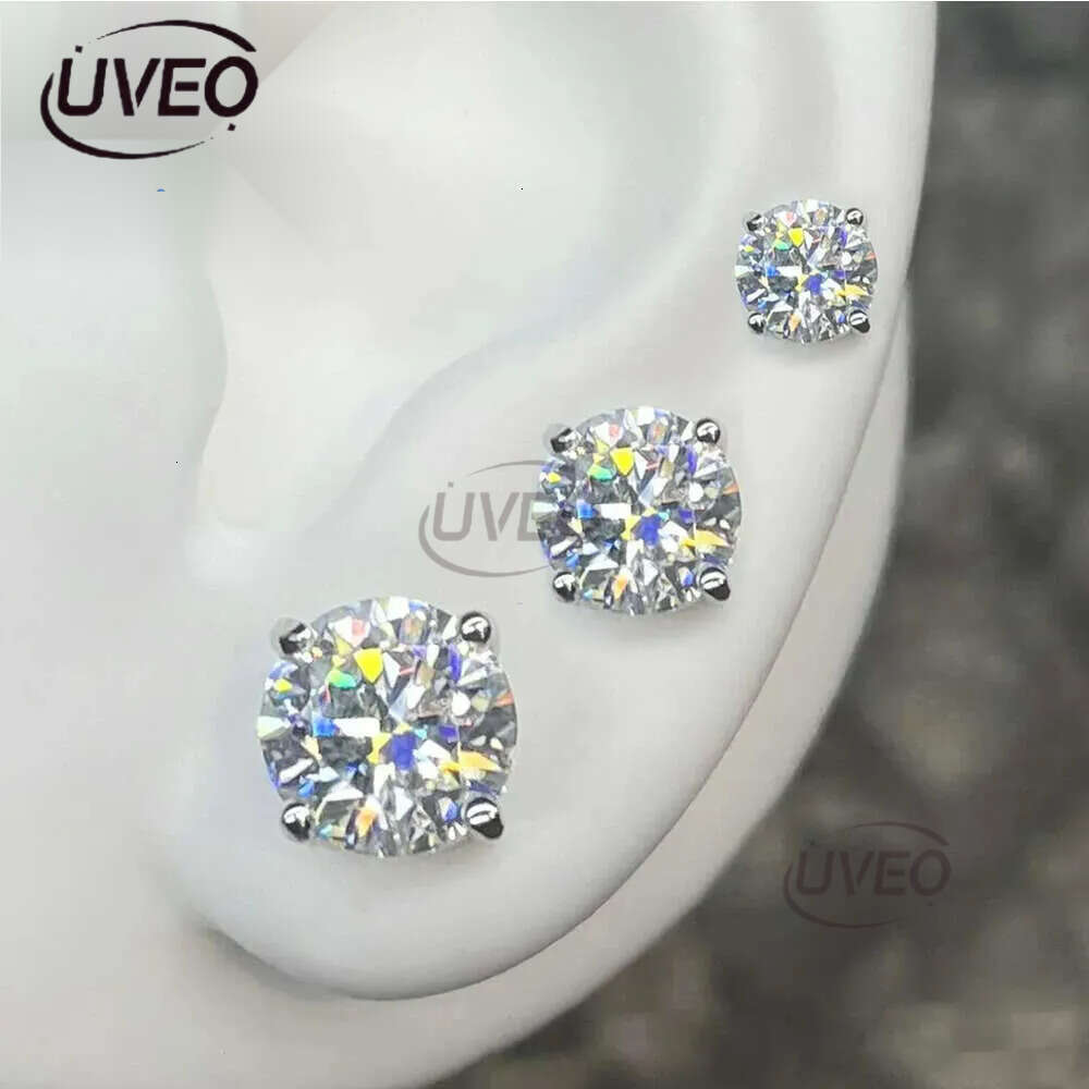 Earrings, fashion designer earrings, 3mm -10 mm classic spiral rear earrings jewelry Sier VVS Mozambican dia studs for men and women Free delivery