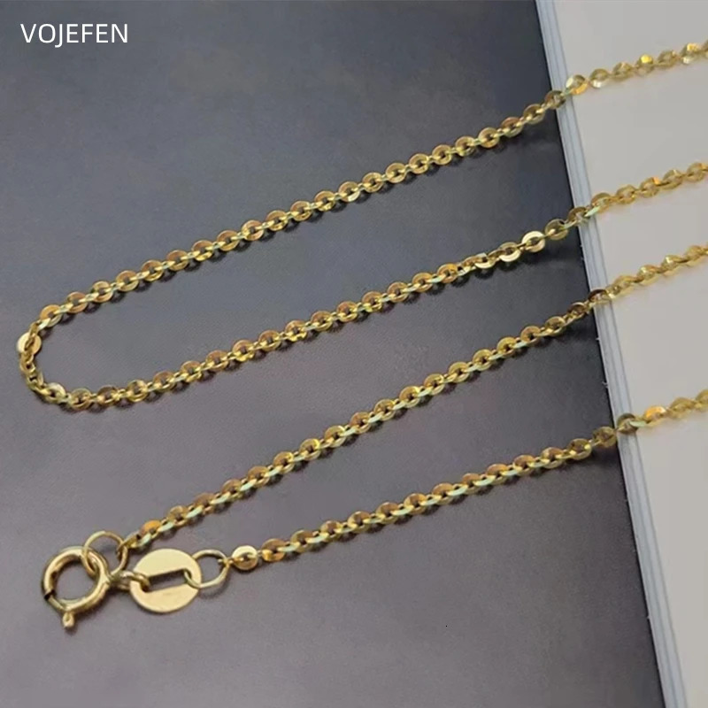 VOJEFEN 18K Real Gold Chains Necklace Womens Luxury Designer Jewelry AU750 O Chain Certificate 250420 - view 4