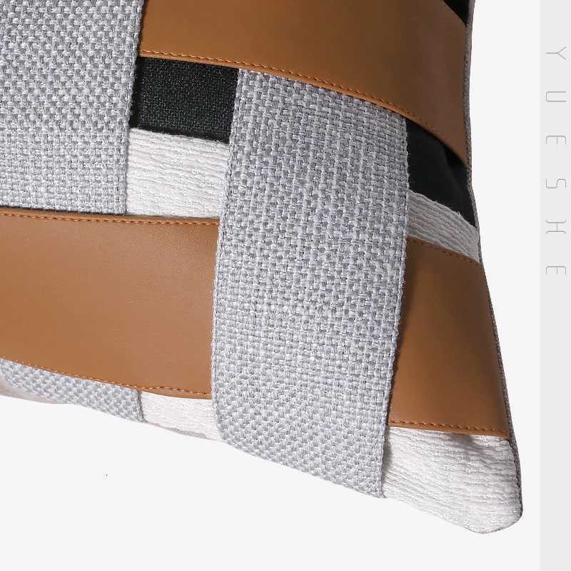 Pillow Case Simple and modern hotel bedroom square orange black woven sofa living room decoration restaurant winery C251120