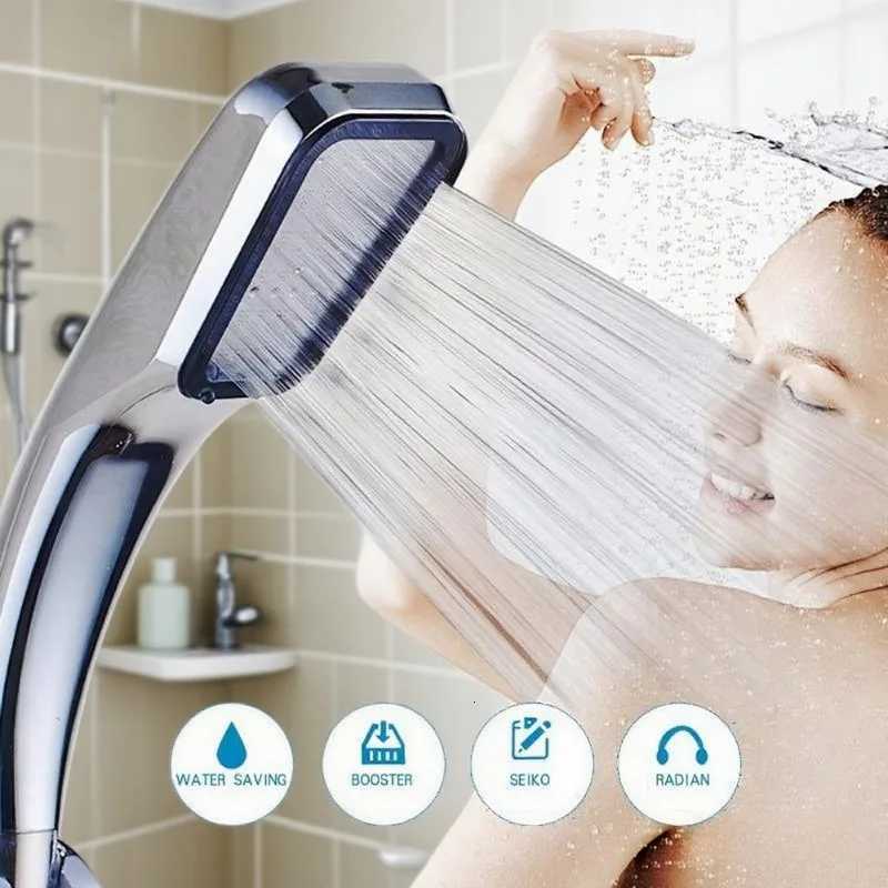 1pc High Pressure Rainfall Shower Head Set Powerful Water Saving Spray Nozzle with Hose Bracket Chrome Bathroom AccessoriesM251120