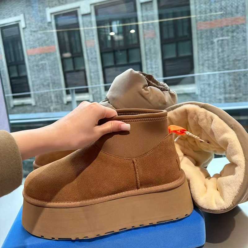 Designer Platform Puffer Boot Women Mini Dipper Boots Classic Ultra Mini Tasman Tazz Sand Chestnut Boots Winter Luxury Plushwarmer Boot Fashion Winter Boot 991