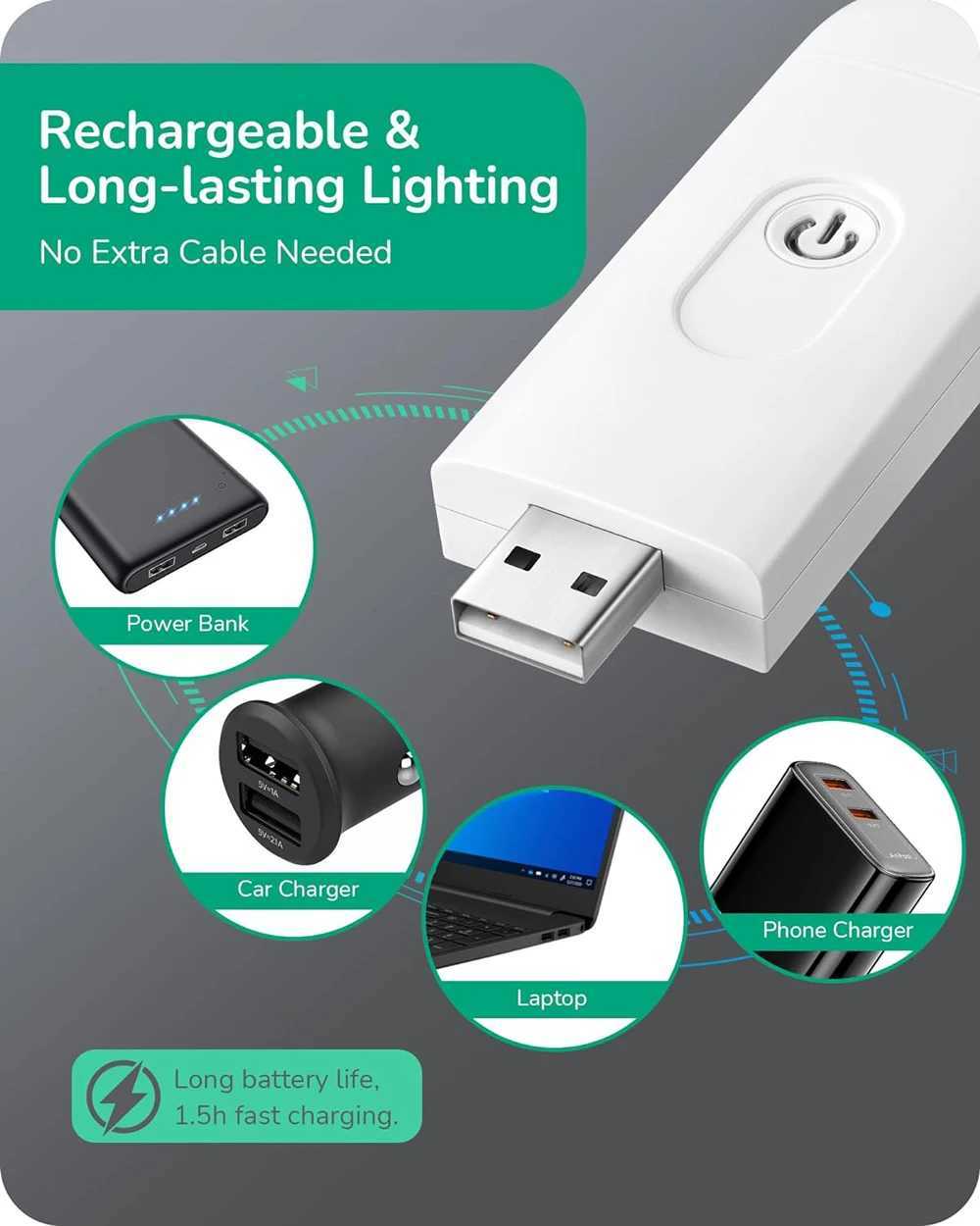 Book Light LED USB Rechargeable Reading Light Eye Protection Night Light Portable Clip Desk Light Bookmark Read Light M251120