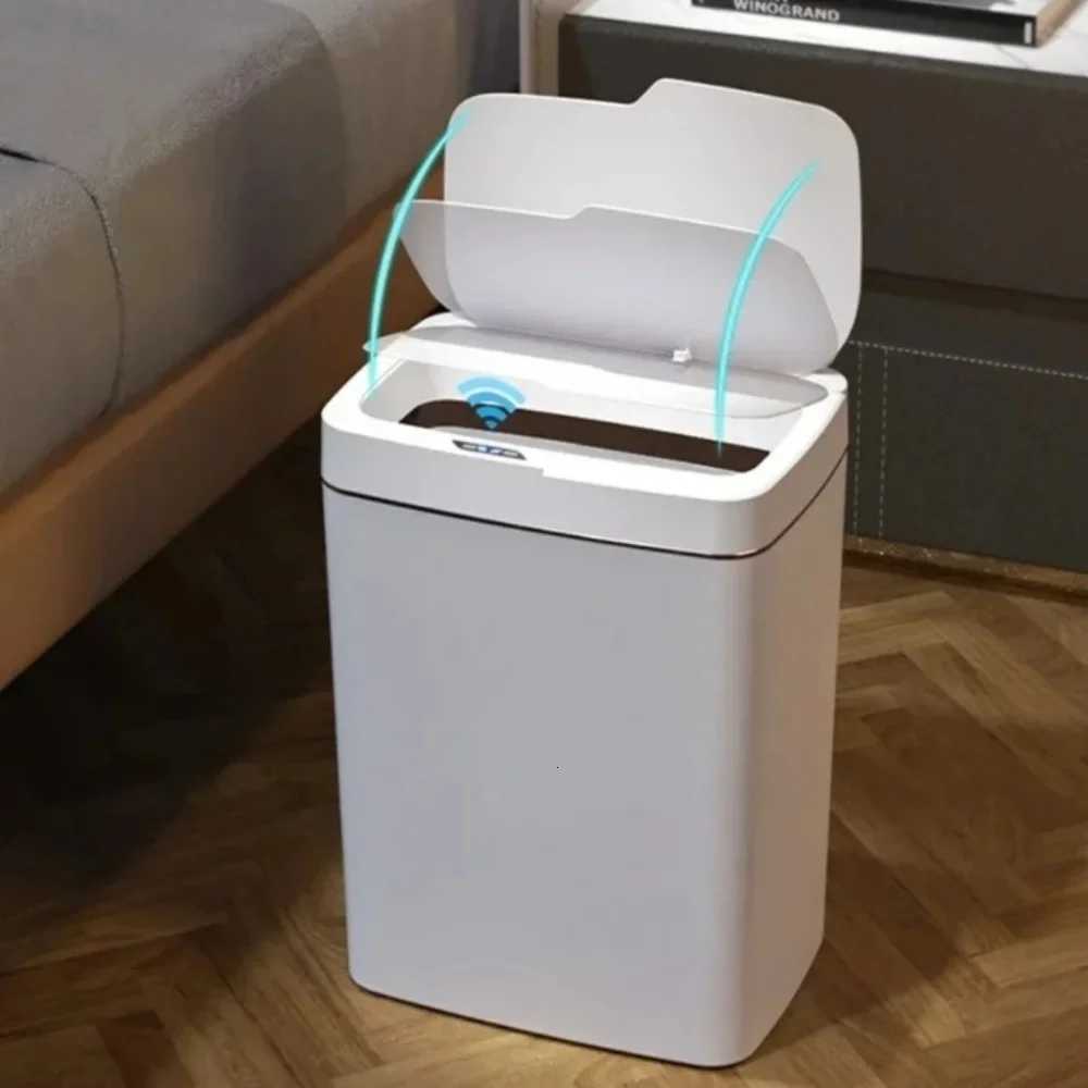 15L Automatic Sensor Trash Smart Bathroom Trash Can Automatic Bagging Electronic Trash Touchless Narrow Smart Sensor Garbage Bin C251120