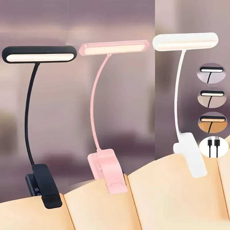 Portable Flexible and Easy To Clip Night Reading USB Charging 3-color W and Cool White Fluorescent Book Light Practical M251120