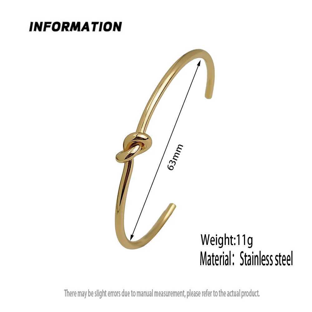 Simple knot bracelet womens open cuff bracelet stainless steel adjustable knot bracelet fashionable jewelry Valentines Day giftT250420