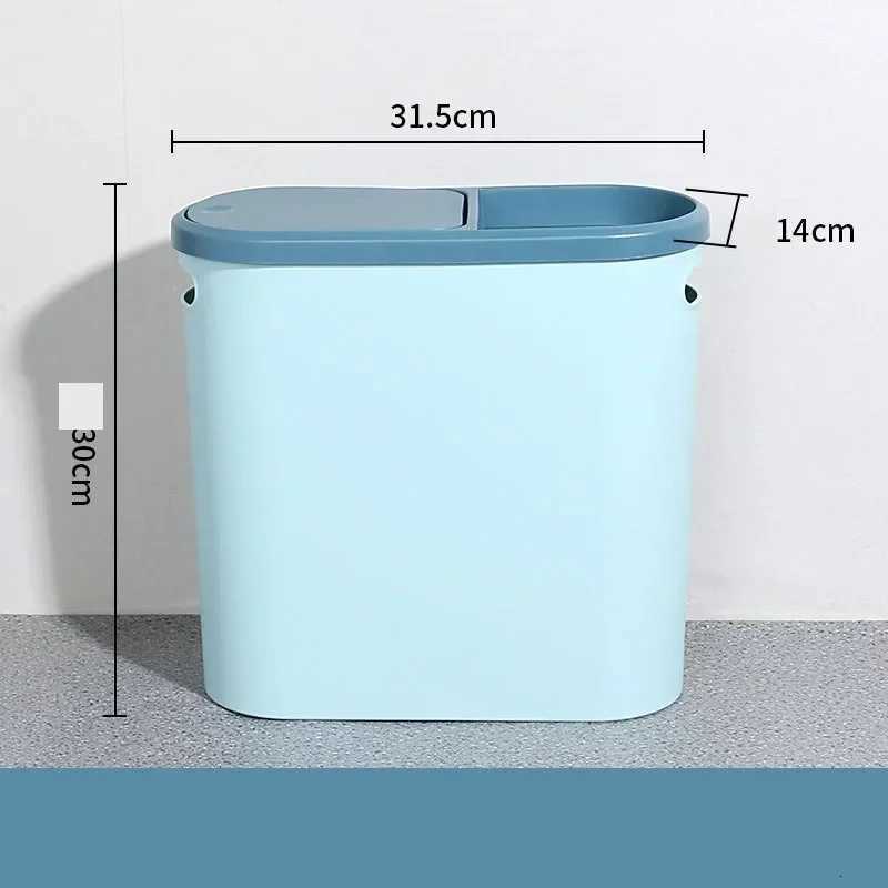 Kitchen Plastic Trash Can Space Saving Trash Can with Lid Silent Closed Bathroom Garbage Bin Creative Household Gap Garbage Bin C251120