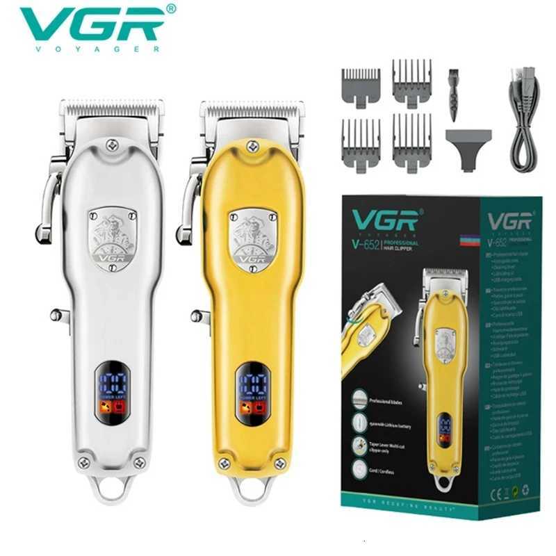 VGR 652 Hair Clipper Professional Hair Cutting Machine Adjustable Hair Trimmer Cordless Barber Digital Display Clipper for MenT251120