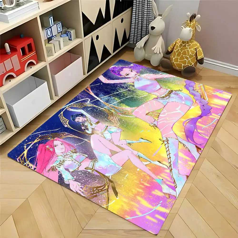 Kpop Demon Anmie H-Hunters Door Mat Washable Non-Slip luxury Living Room Sofa Chairs Area Mat Kitchen Doormat Area RugM251120