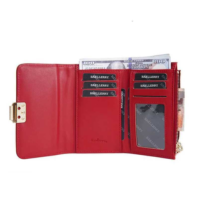 New Luxury Women PU Leather Fashion Short Wallet Multi-slot Card Holder Zipper Hasp Purse Red Coin Clutch Bag Carteira FemininaW251120