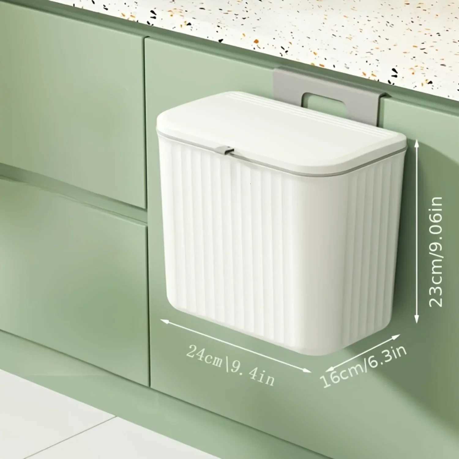 Wall Mounted Trash Can Household Rubbish Bin Bathroom Hanging Wastebasket C251120