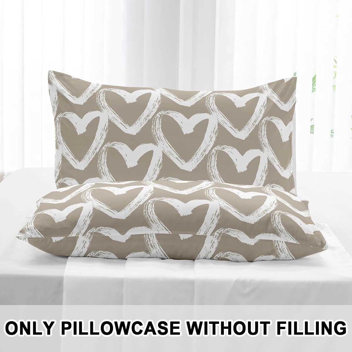 Pillow Case 2pcs/4pcs Heart Pattern Cover Set Inner Not Included Soft Comfortable Suitable For All Seasons C251120