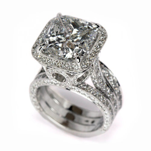 Zhenrong inlaid Topaz Princess Diamond Ring New full diamond Plated 925 Silver Ring
