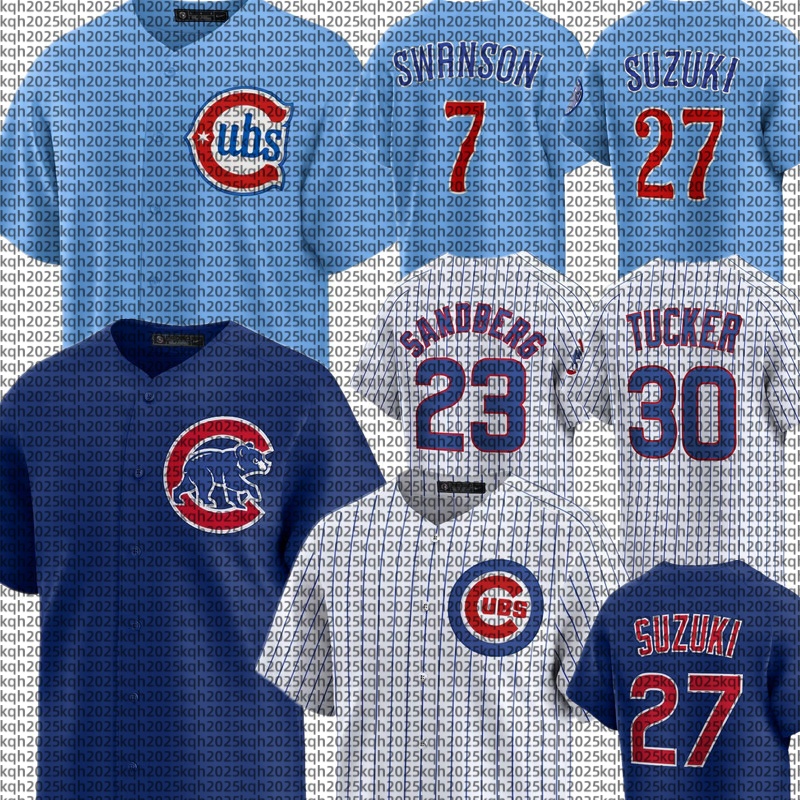 Custom Cubs Baseball Jersey Michael Busch Dansby Swanson Cody Bellinger Seiya Suzuki Nico Hoerner Ian Happ Ryne Sandberg Pete Crow-Armstrong Kyle Tucker Matt Shaw