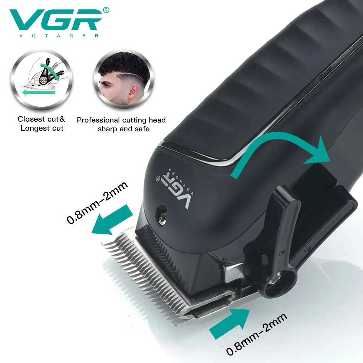 VGR 683 Hair Clipper Professional Hair Cutting Machine Barber Rechargeable Hair Trimmer Digital Display Trimmer for MenT251120