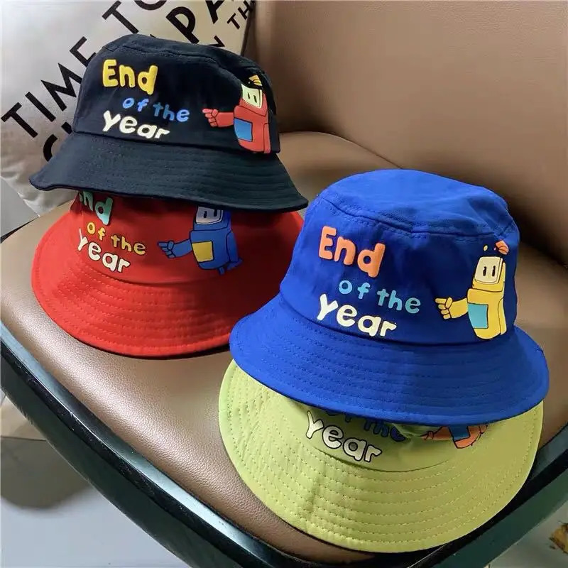 Childrens bucket hat spring boy and girl sun cute interesting expression outdoor childrens fishing Korean style 26Y 250414z