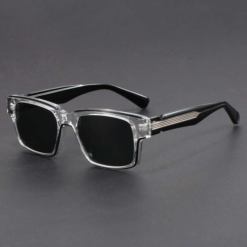 New Retro Style Rectangular Frame Men and Fashionable Sunshade Sunglasses for Women UV Protection Black Trendy