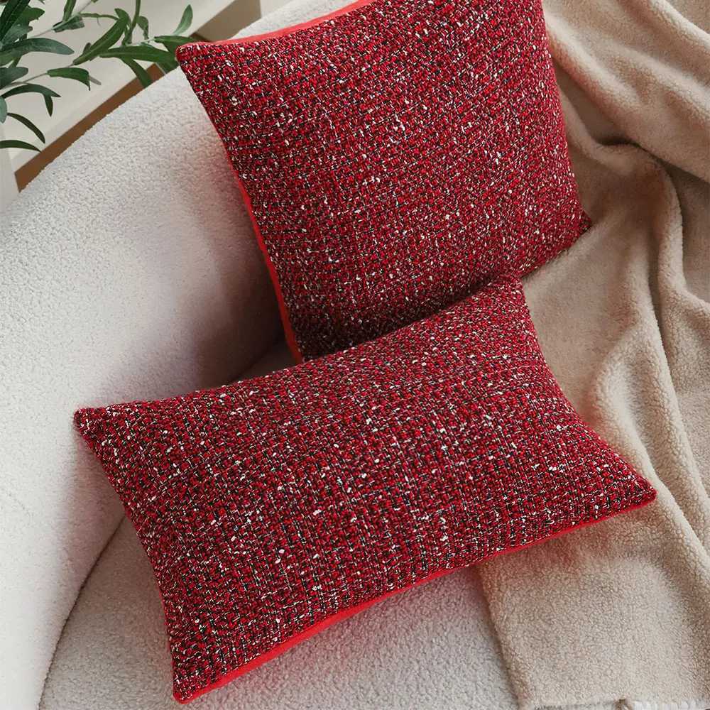 Pillow Case Christmas Red Knitted Throw Cover Without Core Festival Party Decoration Living Room Sofa Decorative Cushion Cover 45x45 C251120