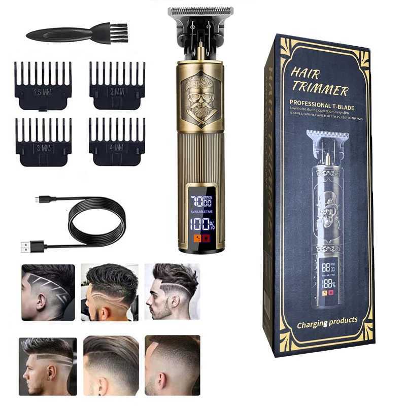 T9 Vintage USB Hair Clipper Professional Trimmer Cordless Haircut Machine Shaver Rechargeable Hair Trimmer Adjustable BarberT251120