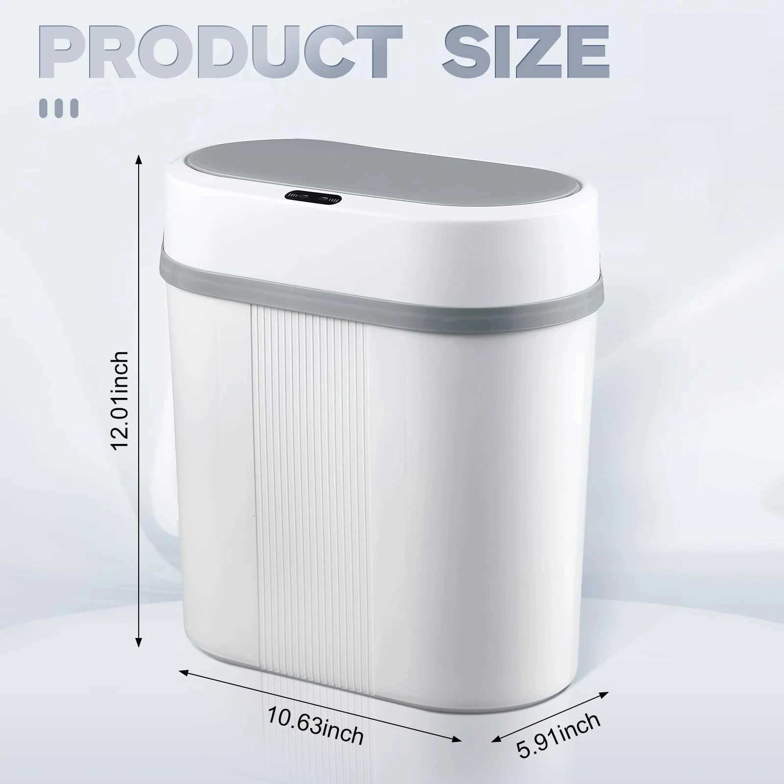 12L Smart Sensor Touchless Automatic Closing Trash Can Battery Powered for Kitchen Bathroom House Office C251120