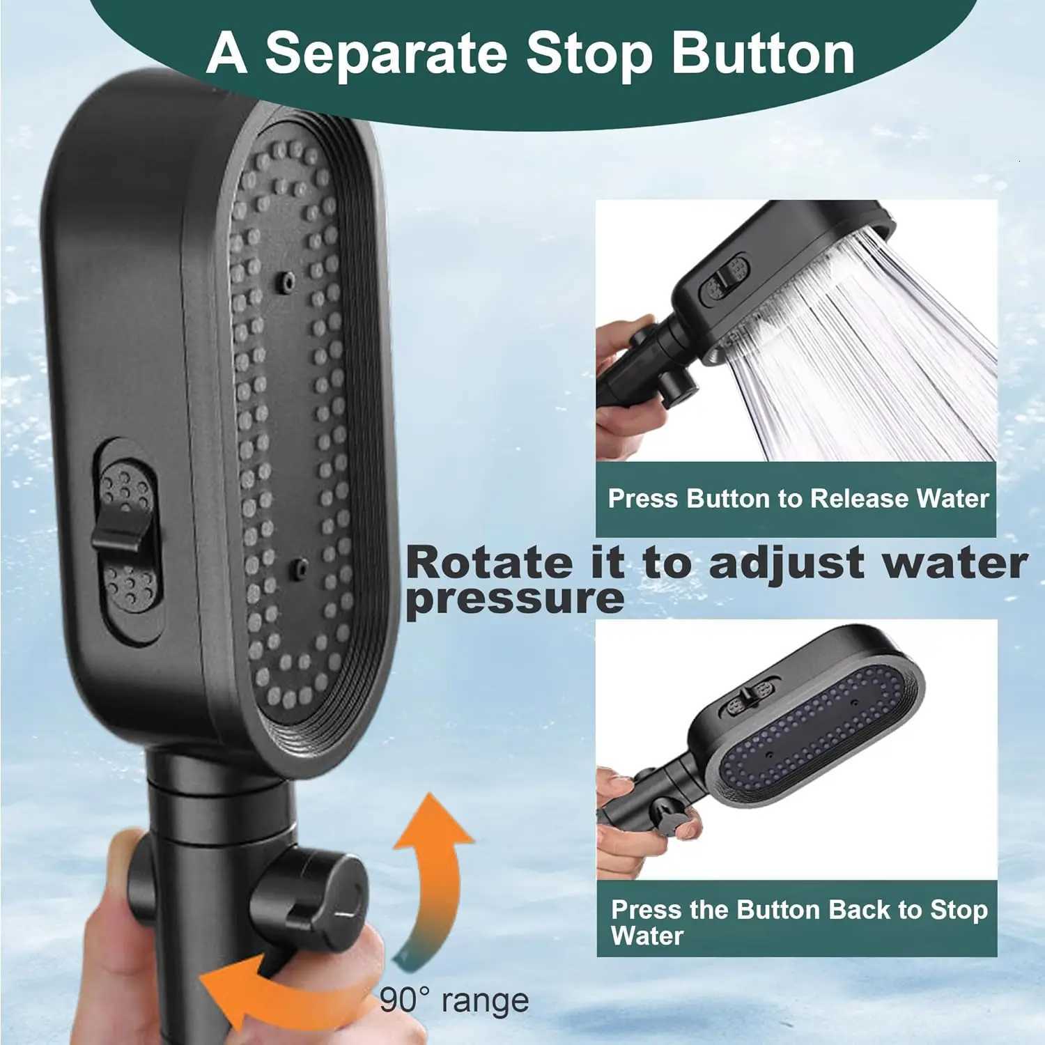 High Pressure Shower Head 3-mode Adjustable Shower Filtered Water-saving Hand Shower Mixer Bathroom AccessoriesM251120