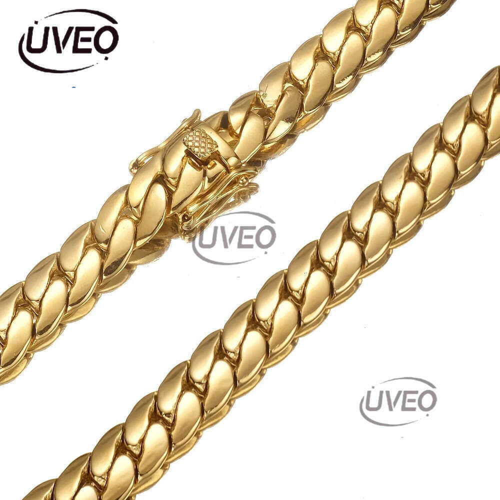 6mm-10mm 304 Stainless Steel Snake Chain Necklace Bracelet Real Gold Plated Jewelry