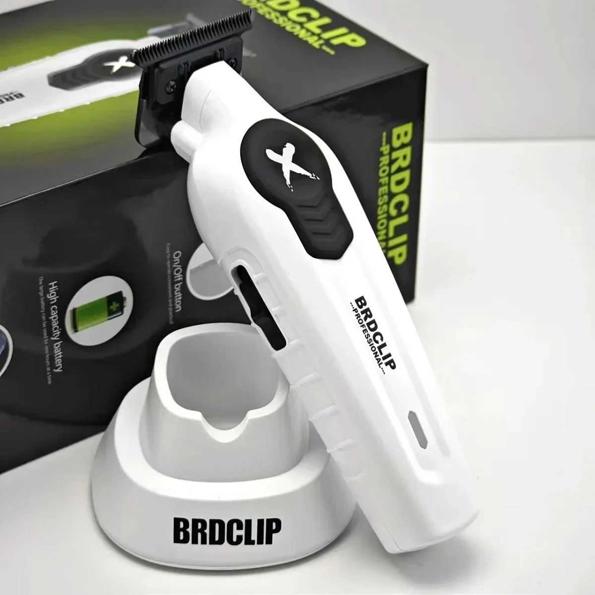 BRDCLIP X Series Professional Hair Trimmer FA1T White Gradient Carving Machine 7700RPM with Base Suitable for Mens Hair ClipperT251120