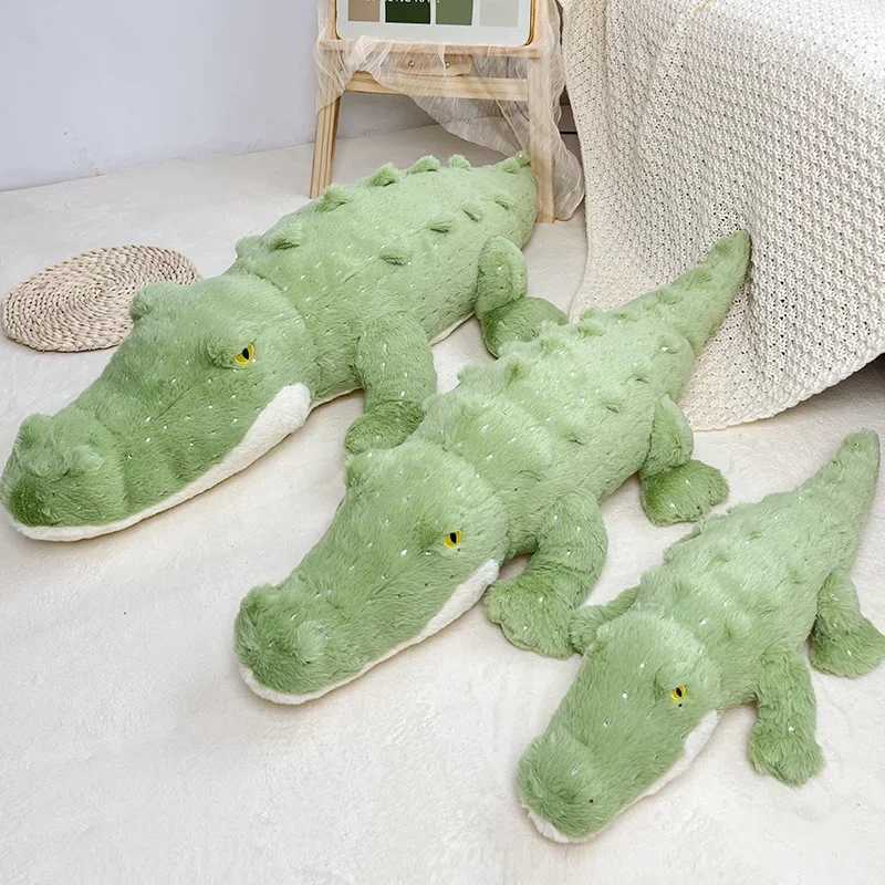 Soft Crocodile Plush Toy Fluffy Full Stuffed Animal Pillow Doll Jungle Green Giant Alligator Sofa Cushion Birthday plush Gift G251120