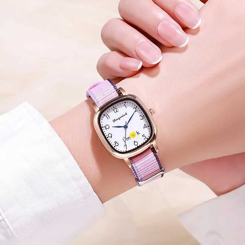 New Fashion Luxury Children Cartoon Watch Woman Canvas Strap Fabric Watch For Ladies Quartz Watches Reloj Mujer Kids Girls ClockXJ251120