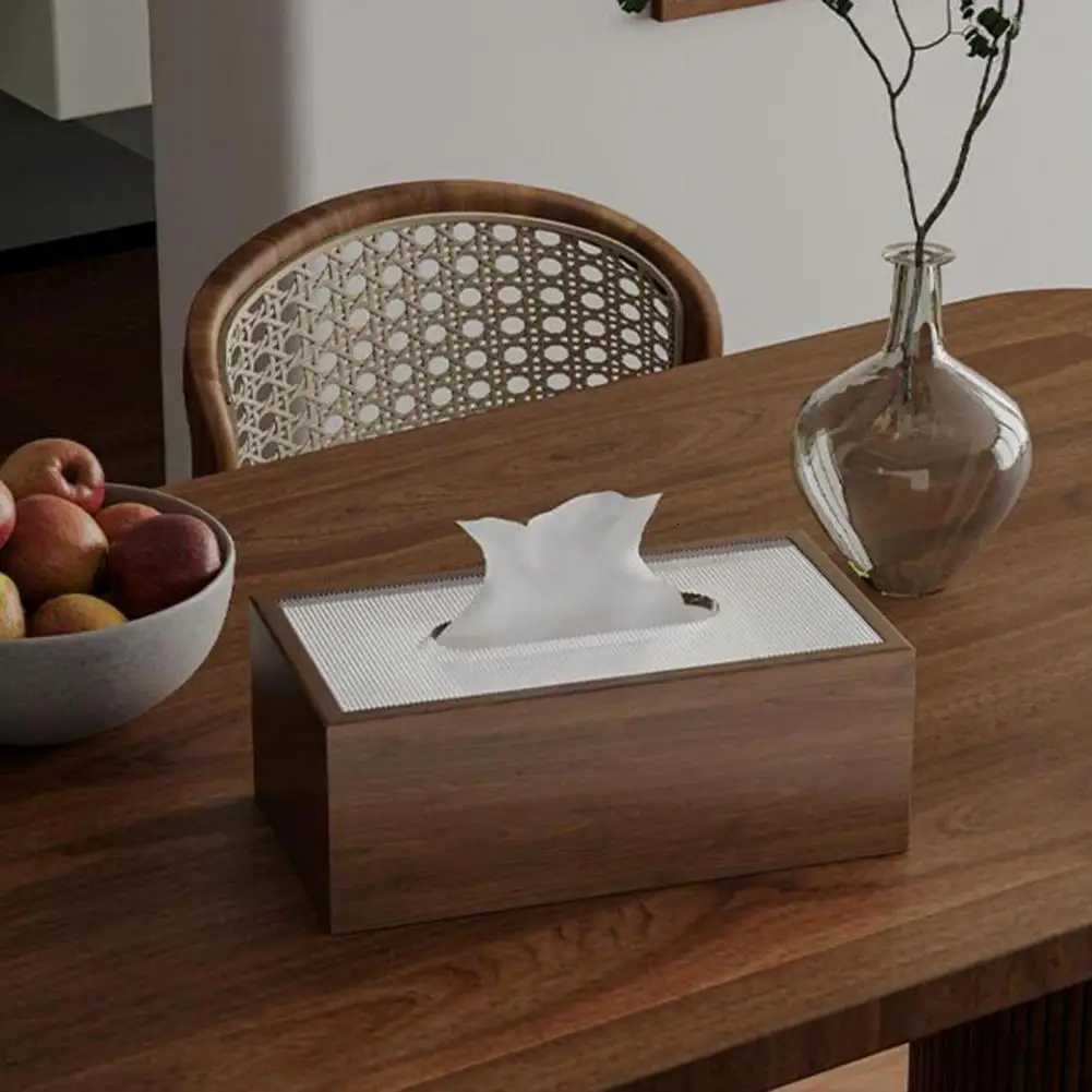 Natural Texture Tissue Box Vintage Style Tissue Box Chinese Style Wood Tissue Box Light Luxury Desktop Napkin Organizer for Room C251120