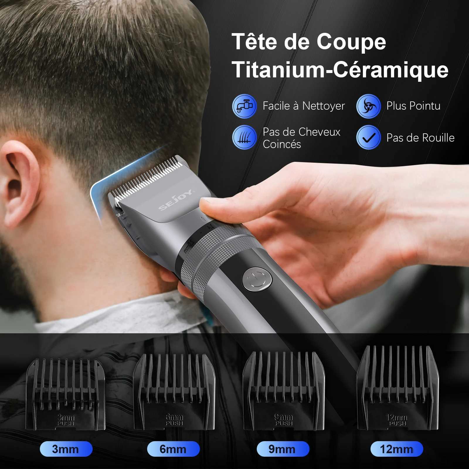 Sejoy Electric Hair Clippers Men Professional kit USB Rechargeable Mens Barber Hair Cutting Machine Beard Trimmer For Men KidsT251120