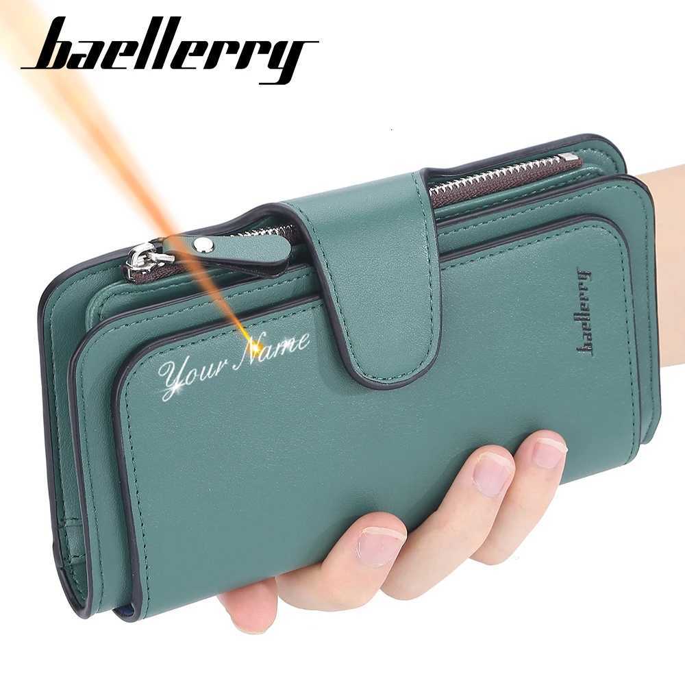 2024 Women Long Wallets Name Engraving Top Quality 15 Card Holders Classic Female Purse Zipper Brand Wallet For WomenW251120