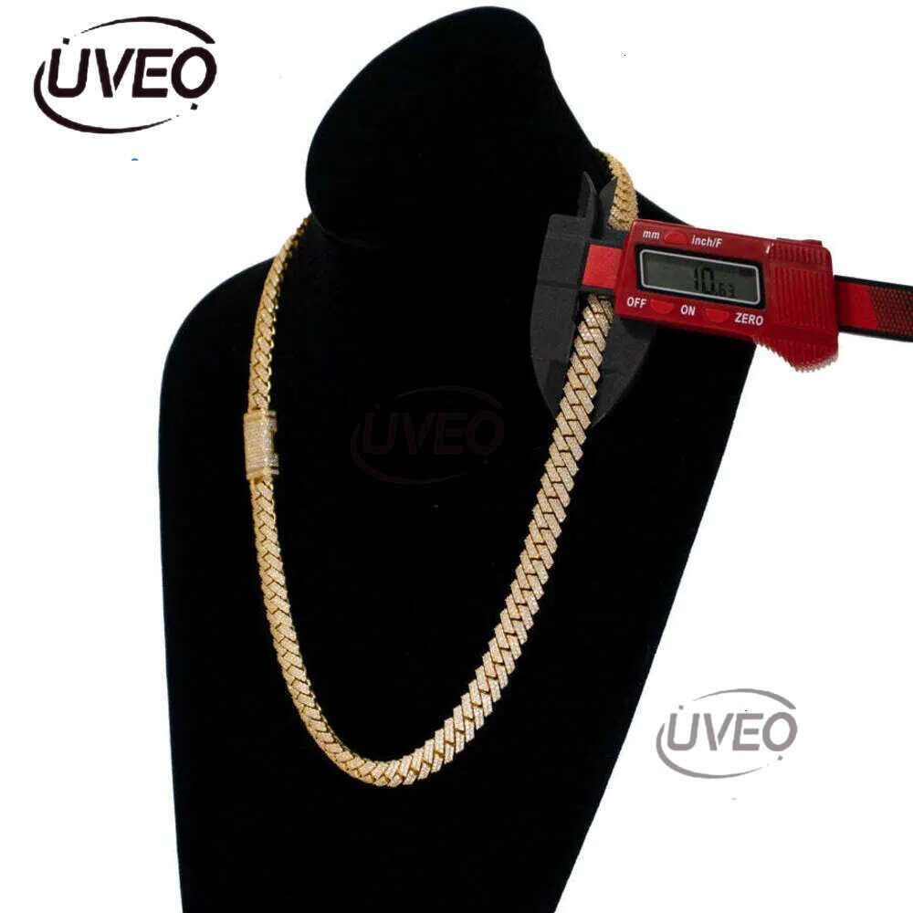 Fine Jewelry In stock Sterg Sier VVS Moissanite Dia Iced Out Miami Cuban k Chain Necklace For Men Free delivery
