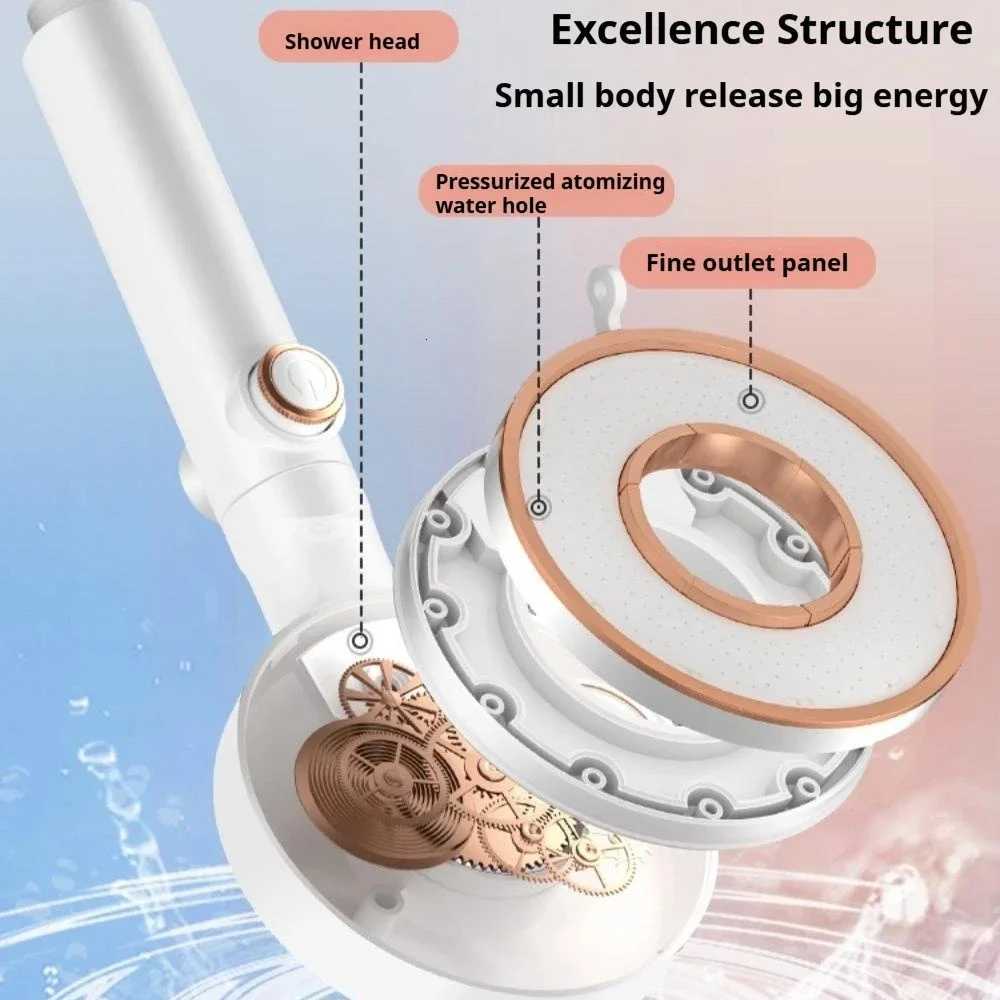 High Pressure Shower Head 3 Modes Adjustable Water Saving Spray Nozzle One Key Stop Water Black Showerhead Bathroom AccessoriesM251120