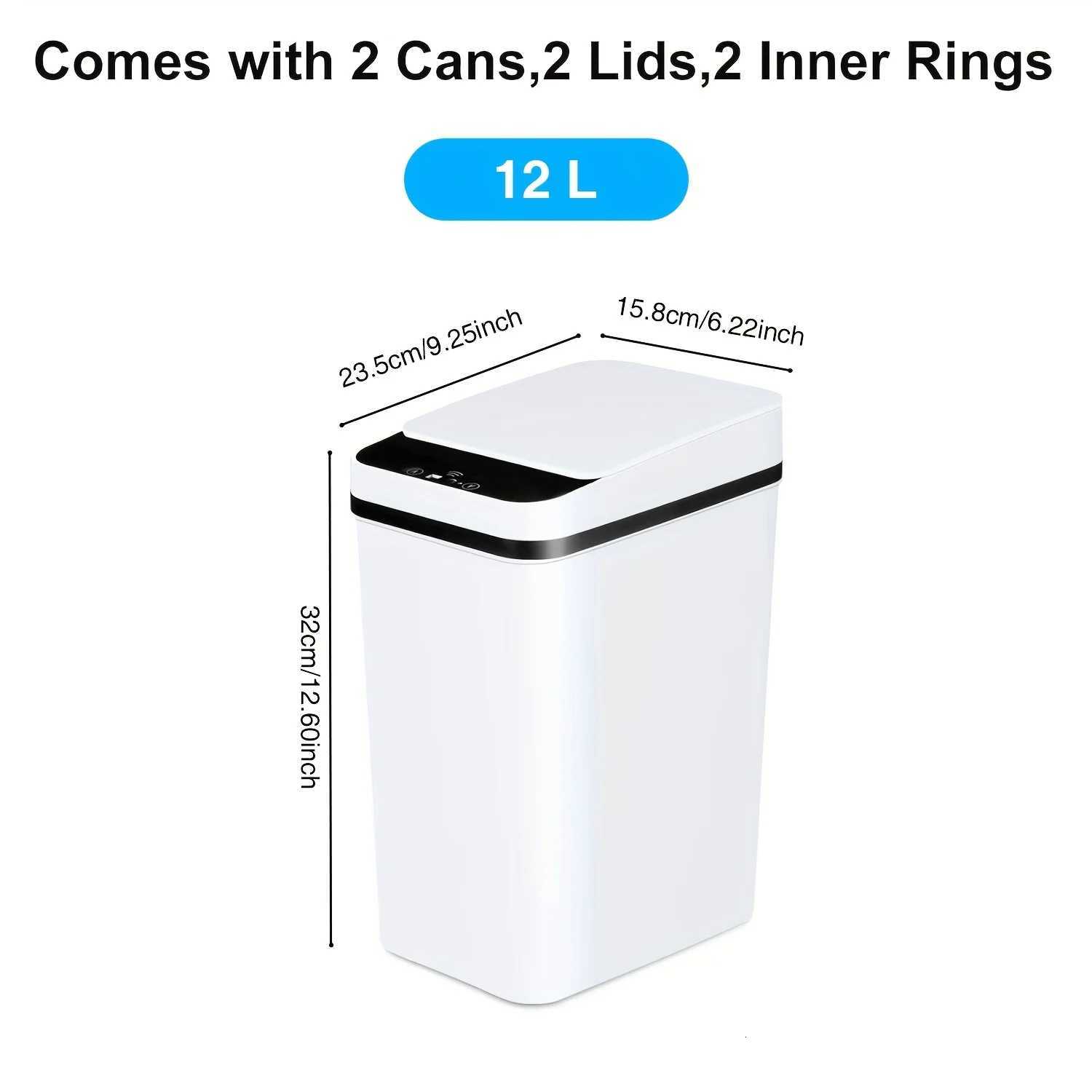 32-Gal Automatic Sensor Trash Can Touchless Narrow Bathroom Bin with Odor-Seng Lid Battery-Powered for Home Office C251120