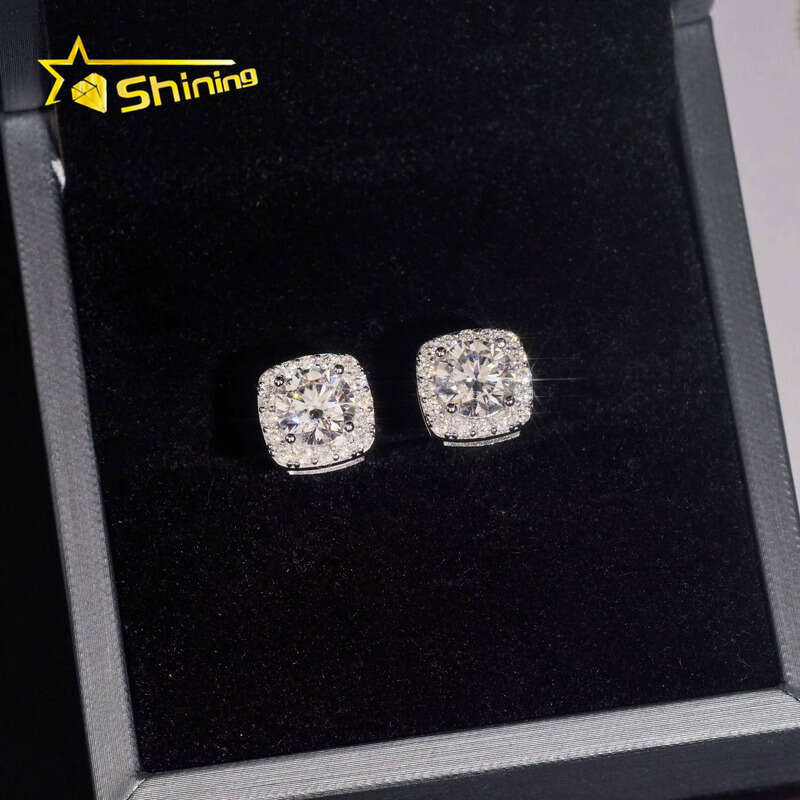 US Warehouse Fast Shipping 9.5mm Sterling Sier Gold Plated Pass Test Silicon Stone Screw Back Stud Earrings