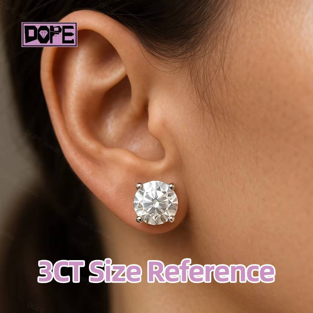 Luxury Stud Earrings Classic 10k 14k 18k Solid Gold VVS Diamond Portuguese Cut Solitaire Moissanite Earrings