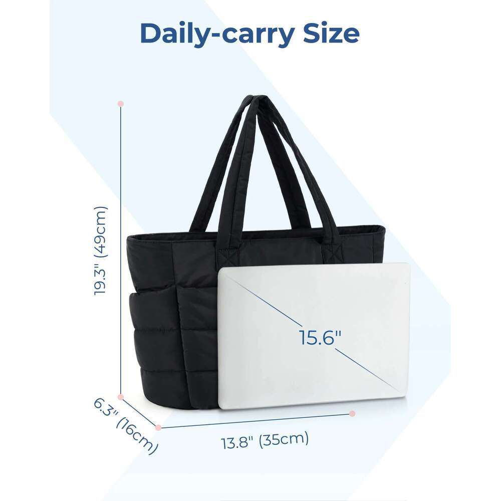 BAGSMART Padded Tote Portable Woman Handbag Quilted Solid For Leisure Travel Large Capacity Mommy Diaper Bag