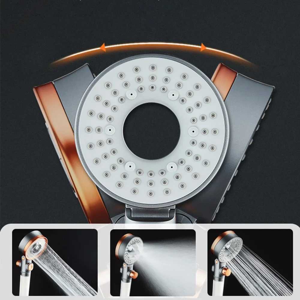 double-sided unique shower head bathroom 3 kinds of spray water-saving filter round rainfall adjustable nozzle booster sprayerM251120