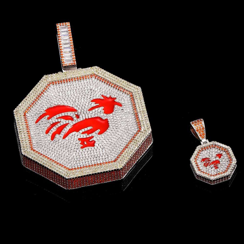 Luxury designer Chinese Zodiac ice out VVS Moissanite pendant, men and women pendant necklace free shipping