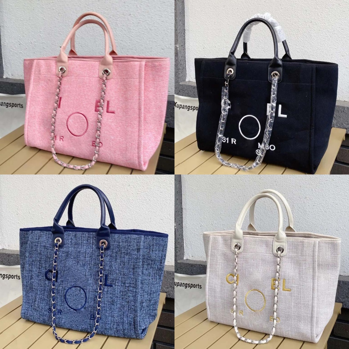 Designer bag luxury bag Tote Bag canvas bags shoulder bag laptop Shopping bag Beach bag big capacity Women school travel lady chains Weekend Essential