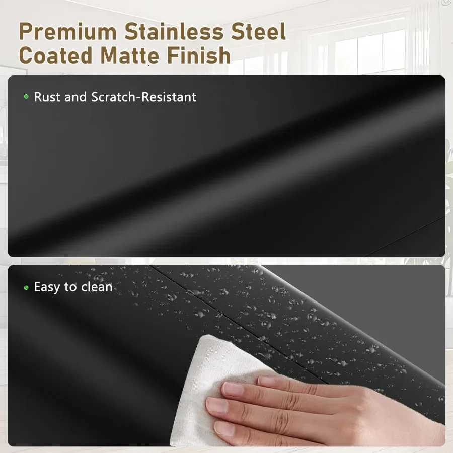 Slim 24 Gallon Metal Trash Can with Matte Black Finish for Compact Spaces Ideal for Small Bathrooms Bedrooms Offices Kitchens C251120