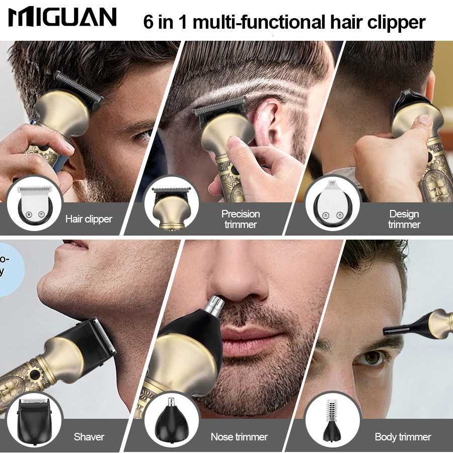 Hair Clippers and 6-in-1 Beard Trimmer Set for Men Professional Cordless Hair Trimmer Barber Clippers for Haircut Fade BeardT251120
