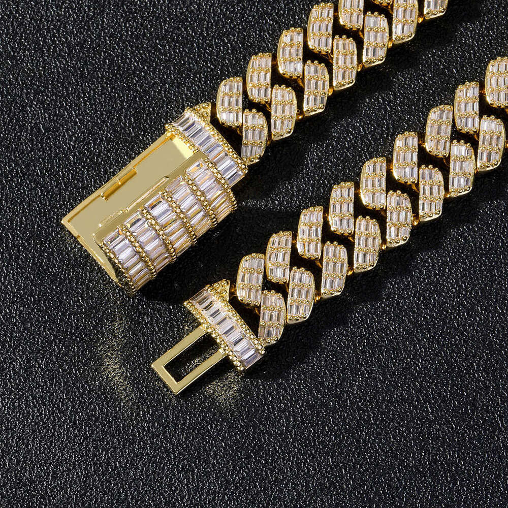 VVS 2025 designer Cuban Chain 17mm Sterling Sier Ice Out VVS Moissanite Flip Button Hip Hop Men's Necklace with free shipping