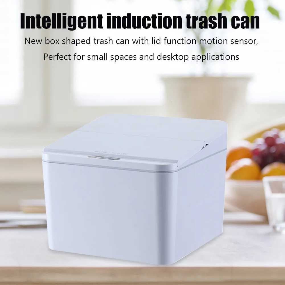 Electric Sensor Desktop Trash Can Portable Automatic Garbage Bin with Lid 4L Storage Bucket Battery/Rechargeable for Car Outdoor C251120