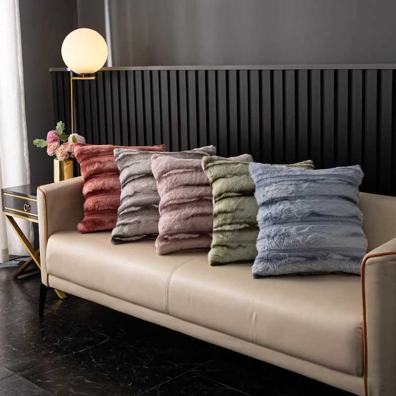 Pillow Case Striped Autumn And Winter Plush Cushion Covers For Home Sofa Bed Throw Covers Living Room Decorative C251120