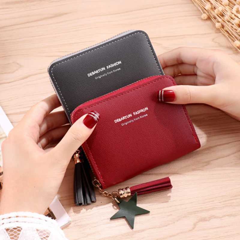 Women Small Wallet Ladies Mini Tassel Wallet Cute Girl Short Zipper Lovely Pu Leather Coin Purse Female Hand Wallet PurseW251120